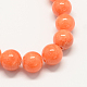 Chapelets de perles de pierres en jade jaune teinte X-G-R271-10mm-Y31-2