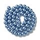 Fili di perle rotonde di perle di vetro tinto ecologico HY-A008-8mm-M-3