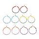 Perline di vetro colorate orecchini pendenti con anello grande per ragazze donne EJEW-JE04653-1