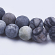Natürliche schwarze Seide Stein / Netstone Perlen Stränge G-E441-02-4mm-3