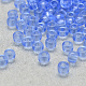 8/0グレードの丸いガラスシードビーズ  透明色  コーンフラワーブルー  8/0  3x2mm  穴：1mm  約10000個/袋 SEED-Q006-3mm-F13-1