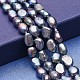 Brins de perles de culture d'eau douce naturelles de qualité aa galvanisées PEAR-P060-25A-1