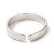 304 Stainless Steel Moon & Star Open Cuff Ring for Women RJEW-E063-10P-3