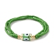 4 pièces 4 couleurs graines de verre triple couche bracelets extensibles ensemble avec chalumeau mauvais œil chalumeau perlé BJEW-TA00286-3