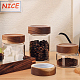 BENECREAT 4pcs Wooden Mason Jar Lids WOOD-WH0124-12A-5