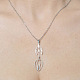 201 hohle Halskette mit Tulpenanhänger aus Edelstahl NJEW-OY001-57-1