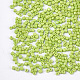 ペイントガラスビーズを焼く  キューブ  緑黄  3~6x2~2.5x2~2.5mm  穴：1mm  約15000個/袋 SEED-S023-11A-04-2