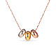 Модное простое настоящее позолоченное латунное ожерелье с тремя кольцами (удлинители цепочки в случайном стиле) JN05A-1
