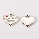 Wedding Theme Antique Silver Tone Tibetan Style Alloy Heart with Mother of the Groom Rhinestone Charms X-TIBEP-N005-17-2