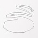 Collares de cadena tipo cable de plata de ley con baño de rodio galvanizado X-NJEW-N0048-39-18-2