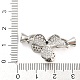 Brass Micro Pave Clear Cubic Zirconia Fold Over Clasps KK-A191-03P-3