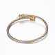 Trendy 304 Stainless Steel Torque Bangles & Rings Sets SJEW-H073-03-4