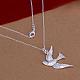 Trendy Silver Plated Brass Bird Pendant Necklaces For Women NJEW-BB12796-1