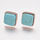 Turquoise synthétique boucles d'oreille EJEW-F139-A04-3
