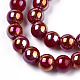 Chapelets de perles en verre opaque électrolytique X-GLAA-T032-P6mm-AB05-2