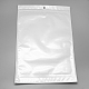 パールフィルムプラスチックジップロックバッグ  再封可能な包装袋  ハングホール付き  トップシール  セルフシールバッグ  長方形  ホワイト  24x16cm  インナー対策：21x14.5のCM OPP-R004-16x25-01-2