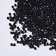11/0グレードのガラスシードビーズ  シリンダー  均一なシードビーズサイズ  焼き付け塗料  ブラック  1.5x1mm程度  穴：0.5mm  約20000個/袋 SEED-S030-0010-2