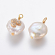 Colgantes naturales de perlas cultivadas de agua dulce PEAR-L027-05C-2