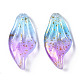 Zweifarbige gefrostete transparente sprühlackierte Glasanhänger GGLA-S054-016H-01-2