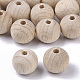 Perles en bois de hêtre naturel WOOD-T020-01A-1