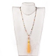 (заводская распродажа ювелирных вечеринок) ожерелья с подвесками из полиэстера с кисточками NJEW-JN02621-02-4