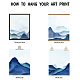 Superdant Mountain печать на холсте синие чернила мыть вид на горы абстрактные настенные картины 6 шт. без рамы произведения искусства для спальни AJEW-WH0173-128-7