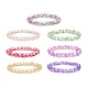 7шт 7 цветных блестящих стеклянных круглых браслета из бисера стрейч набор для женщин BJEW-JB08993-1