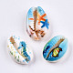 Printed Natural Cowrie Shell Beads X-SHEL-S266-21-2