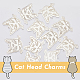 Dicosmétique 20 pièces breloques tête de chat de divination pendentifs de chat plats chat en acier inoxydable avec breloques de lune pendentifs de chat de compagnie mignons pendentifs de petit animal pour la fabrication de bijoux artisanaux FIND-DC0002-56-3