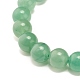 Bracciale elasticizzato con perline rotonde di avventurina verde naturale BJEW-JB07235-01-4