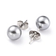 Orecchini a bottone a sfera con imitazione di perle acriliche STAS-Z035-05F-03-2