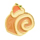 食べ物をテーマにしたエナメルピン  バックパックの服のための黄金の合金のブローチ  イチゴのロールケーキ  食べ物  21.5x23x1.5mm JEWB-H011-03G-10-1