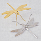 CHGCRAFT 2Pcs 2 Colors Dragonfly Sculpture Gold Dragonfly Sculpture Silver Animal Figurines Metal Desktop Ornament 3D Dragonfly for Home Decoration Office Pen Stand OFST-CA0001-01-5