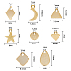 SUPERFINDINGS Brass Stamping Blanks Gold Silver Metal Stamping Tag Pendant Square Teardrop Leaf Charms for Necklace Bracelet Earring Jewelry Making DIY Craft KK-FH0004-99-2