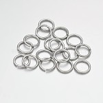 Messing Open Ringe springen, Platin Farbe, 18 Gauge, 6x1 mm, Innendurchmesser: 4 mm, ca. 6755 Stk. / 500 g