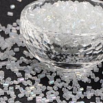 11/0 deux verre taillé perles de rocaille, hexagone, clair, taille: environ 2.2mm de diamètre, environ 37500 pcs / livre