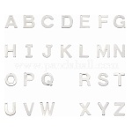 304 inoxydable breloques de l'alphabet en acier, lettre a ~ z, couleur inoxydable, 11~12x5.5~11x0.5~0.8mm, Trou: 1mm, 26 pièces / kit