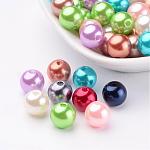Perles acryliques de perles rondes colorées, perles imardi gras, couleur mixte, 10mm