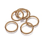 Miyuki & toho perline giapponesi fatte a mano, con 304 anelli di collegamento in acciaio inossidabile, modello telaio, anello, oro, caffè, 22~23x1.7mm