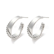 Brass Ring Stud Earrings EJEW-K264-08P