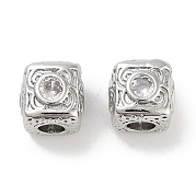 Латунные микро проложить кубического циркония бусы KK-C051-28P-03