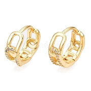 Латунные серьги-кольца из прозрачного кубического циркония EJEW-C121-16G