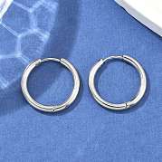 Серьги-кольца Huggie Hoop из нержавеющей стали 304 EJEW-F111B-21mm-P