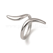 304 Stainless Steel Open Cuff Rings RJEW-Z018-02P