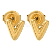 Серьги-гвоздики из нержавеющей стали 304 EJEW-I316-01G-V