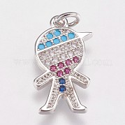 Латунные микро проложить кубического циркония подвески KK-I614-061P