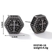 Шикарные латунные кубические серьги из циркония ZD1304-8