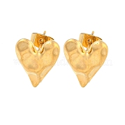 Серьги-гвоздики из нержавеющей стали 304 в форме сердца EJEW-L290-025G