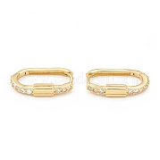 Овальные серьги-кольца из прозрачного циркония EJEW-L231-68G