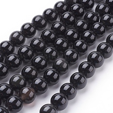 Perles en obsidienne naturelle G-G099-8mm-24